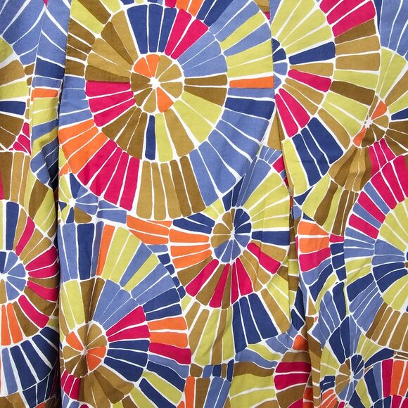 Vintage Talbots Blue Green Kaleidoscope A-line Peasant Skirt Boho 14 - Picture 2 of 10